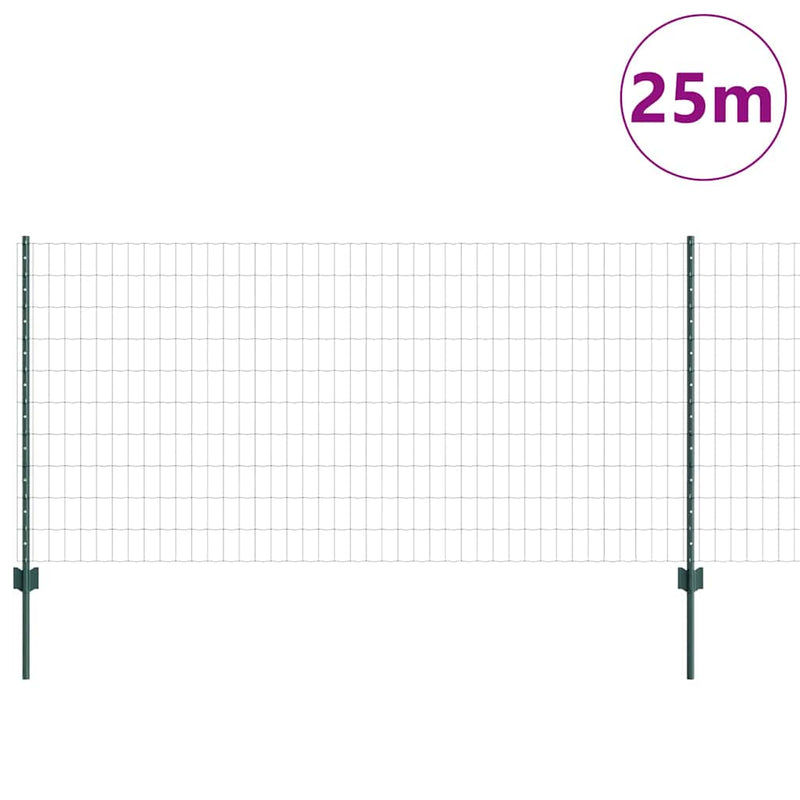 Chargez l'image dans la visionneuse de la galerie, Vidaxl hek met paal groen 1 x 25 m staal en pvc