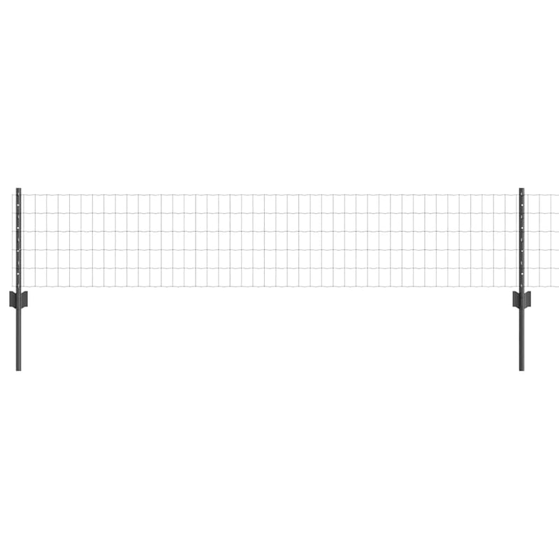 ギャラリービューアに画像をロードする, Vidaxl hek met paal grijs 0,4 x 10 m staal en pvc