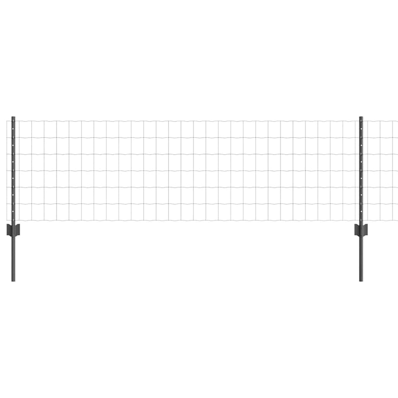 Afbeelding laden in galerijviewer, Vidaxl hek met paal grijs 0,6 x 25 m staal en pvc