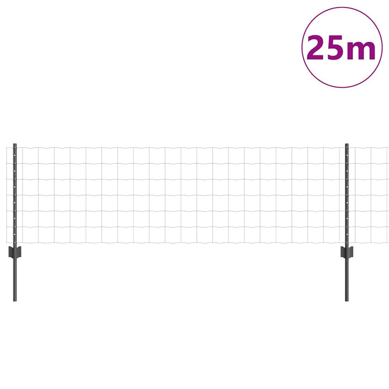 Afbeelding laden in galerijviewer, Vidaxl hek met paal grijs 0,6 x 25 m staal en pvc