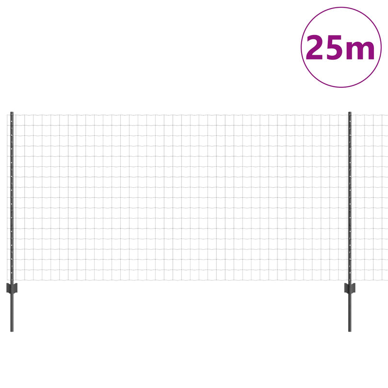 Chargez l'image dans la visionneuse de la galerie, Vidaxl hek met paal grijs 1,2 x 25 m staal