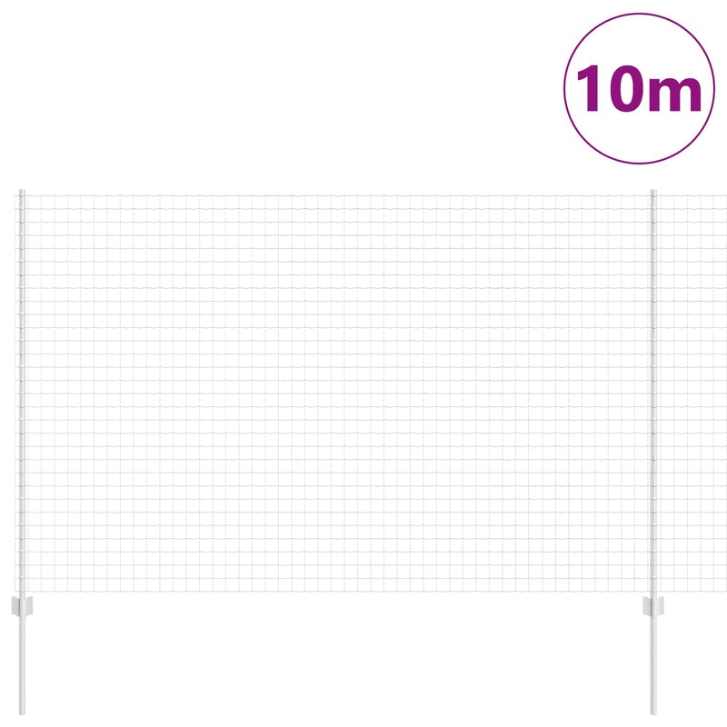 ギャラリービューアに画像をロードする, Vidaxl hek met paal zilver 1,6 x 10 m staal