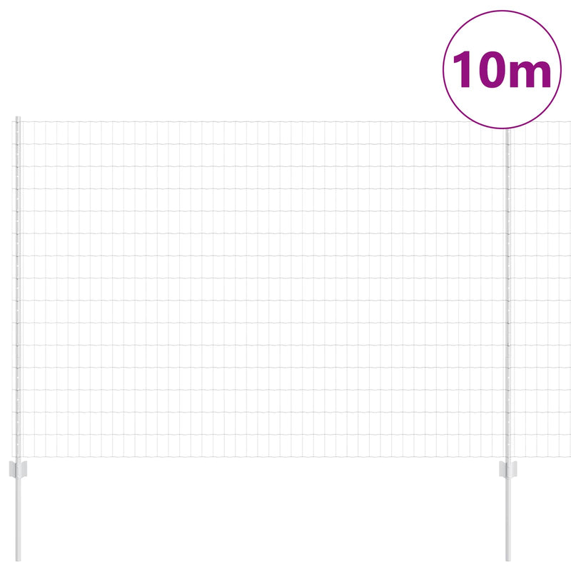 ギャラリービューアに画像をロードする, Vidaxl hek met paal zilver 1,6 x 10 m staal