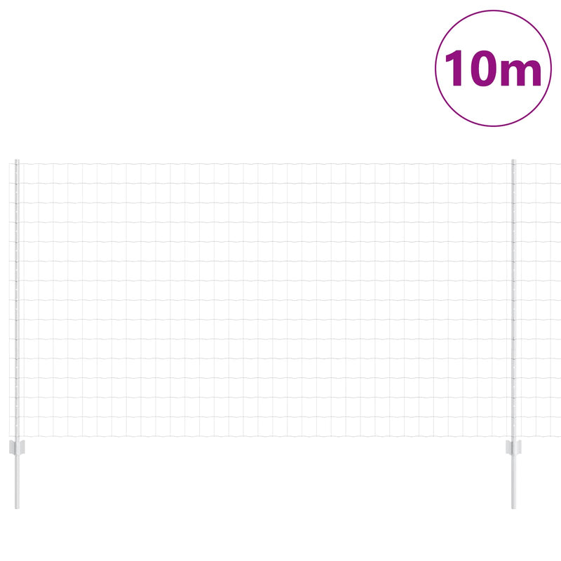 Afbeelding laden in galerijviewer, Vidaxl hek met paal zilver 1,4 x 10 m staal