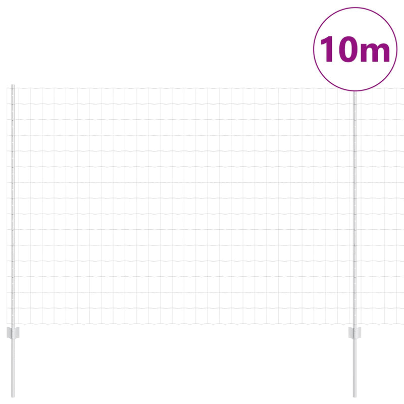Afbeelding laden in galerijviewer, Vidaxl hek met paal zilver 1,5 x 10 m staal