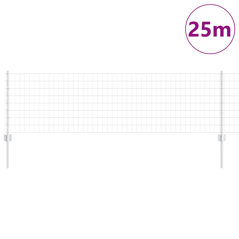 Afbeelding laden in galerijviewer, Vidaxl hek met paal zilver 0,6 x 25 m staal