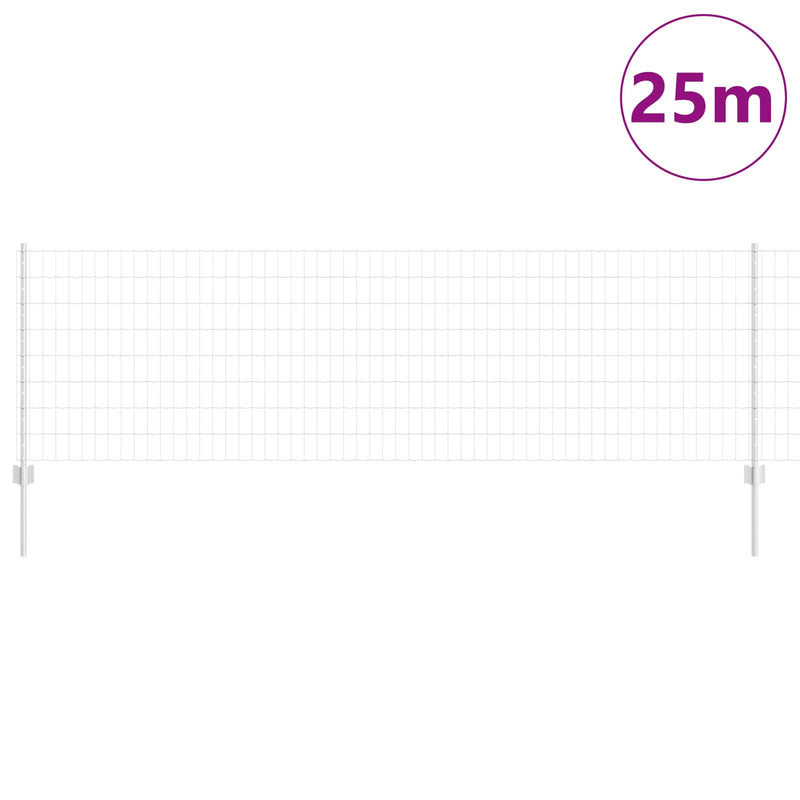 Afbeelding laden in galerijviewer, Vidaxl hek met paal zilver 0,8 x 25 m staal