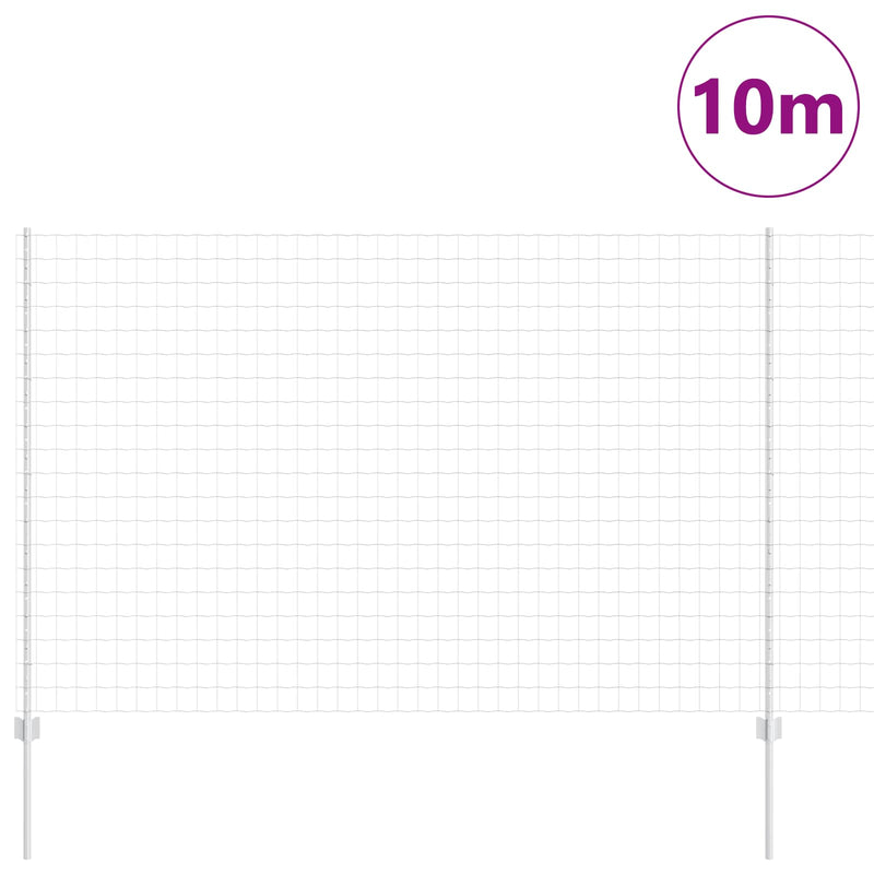Afbeelding laden in galerijviewer, Vidaxl hek met paal zilver 1,5 x 10 m staal