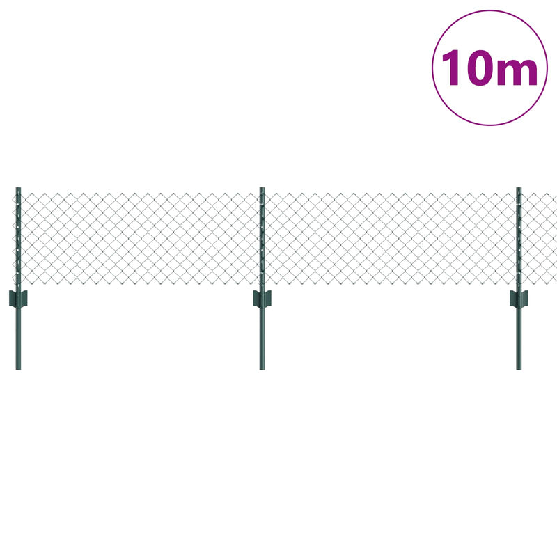 ギャラリービューアに画像をロードする, Vidaxl hek met paal groen 0,4 x 10 m staal en pvc
