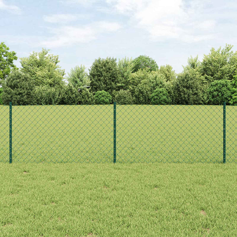 ギャラリービューアに画像をロードする, Vidaxl hek met paal groen 0,6 x 10 m staal en pvc