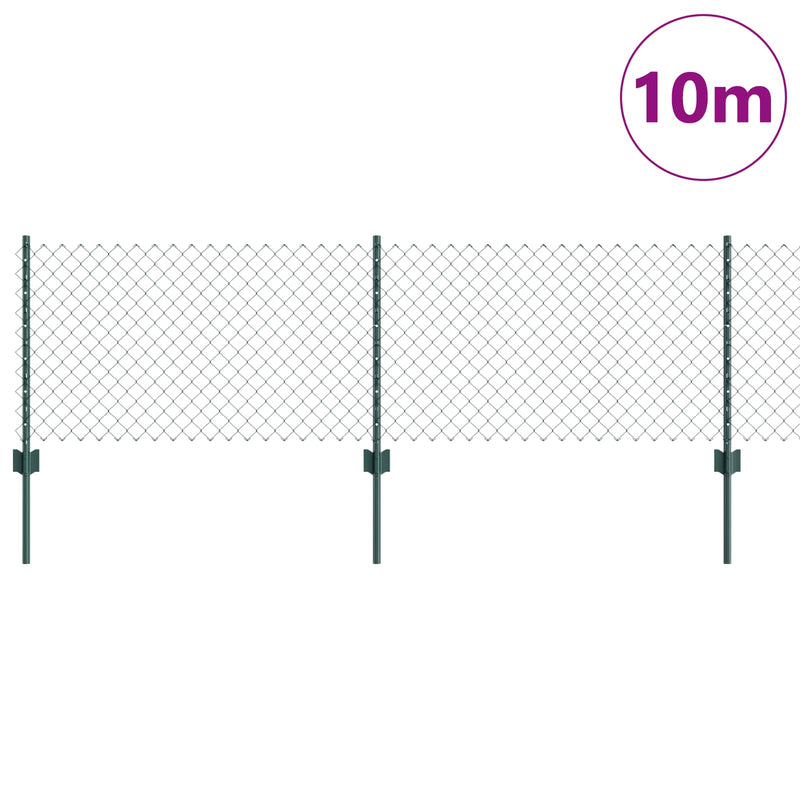 ギャラリービューアに画像をロードする, Vidaxl hek met paal groen 0,6 x 10 m staal en pvc
