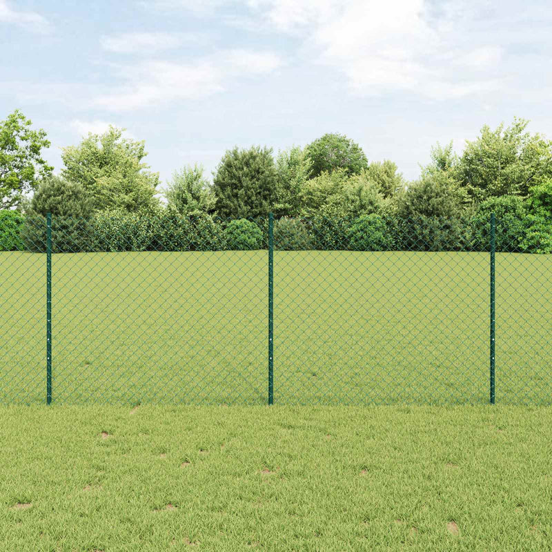 ギャラリービューアに画像をロードする, Vidaxl hek met paal groen 1 x 10 m staal en pvc