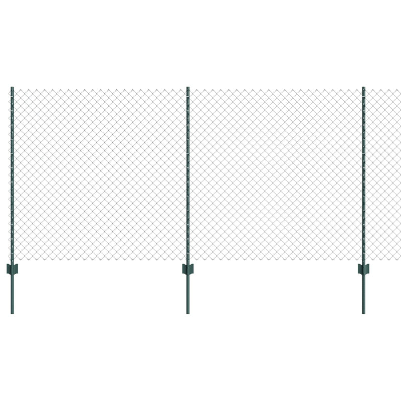 ギャラリービューアに画像をロードする, Vidaxl hek met paal groen 1,2 x 10 m staal en pvc