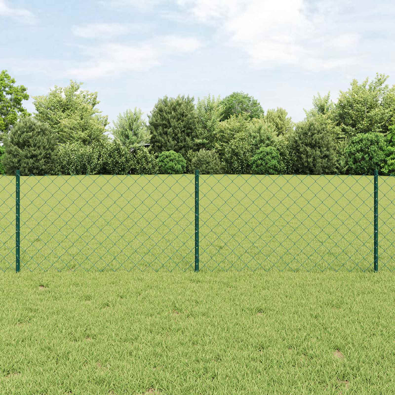 ギャラリービューアに画像をロードする, Vidaxl hek met paal groen 0,6 x 10 m staal en pvc