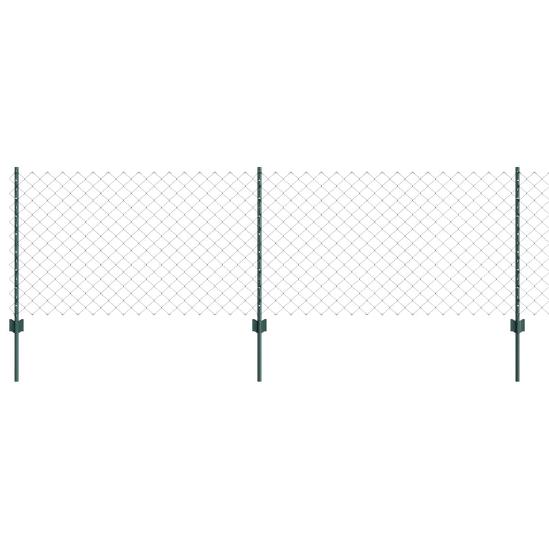 ギャラリービューアに画像をロードする, Vidaxl hek met paal groen 0,8 x 10 m staal en pvc