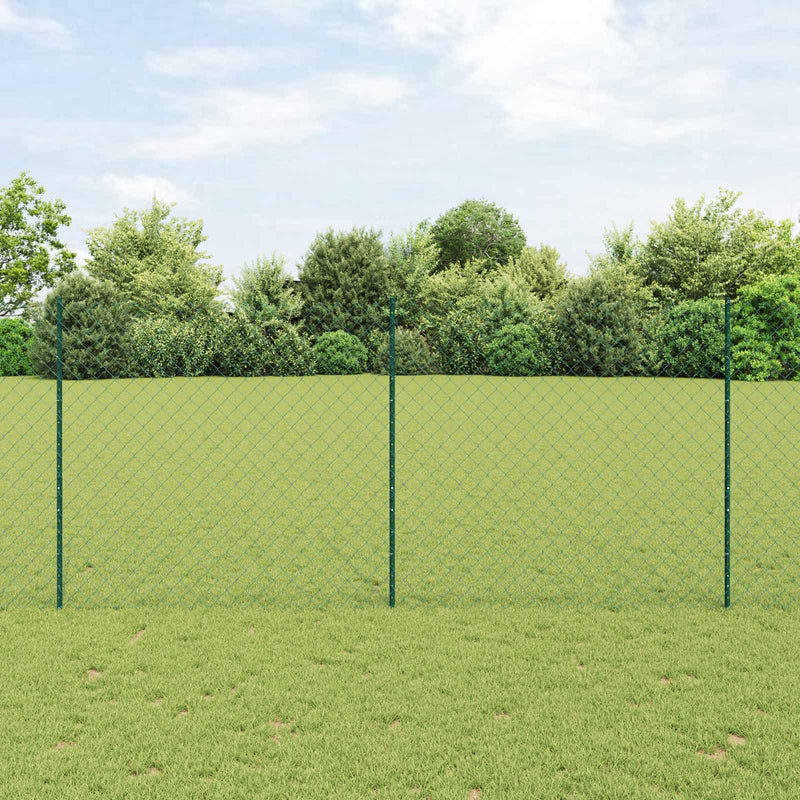 ギャラリービューアに画像をロードする, Vidaxl hek met paal groen 1,4 x 10 m staal en pvc