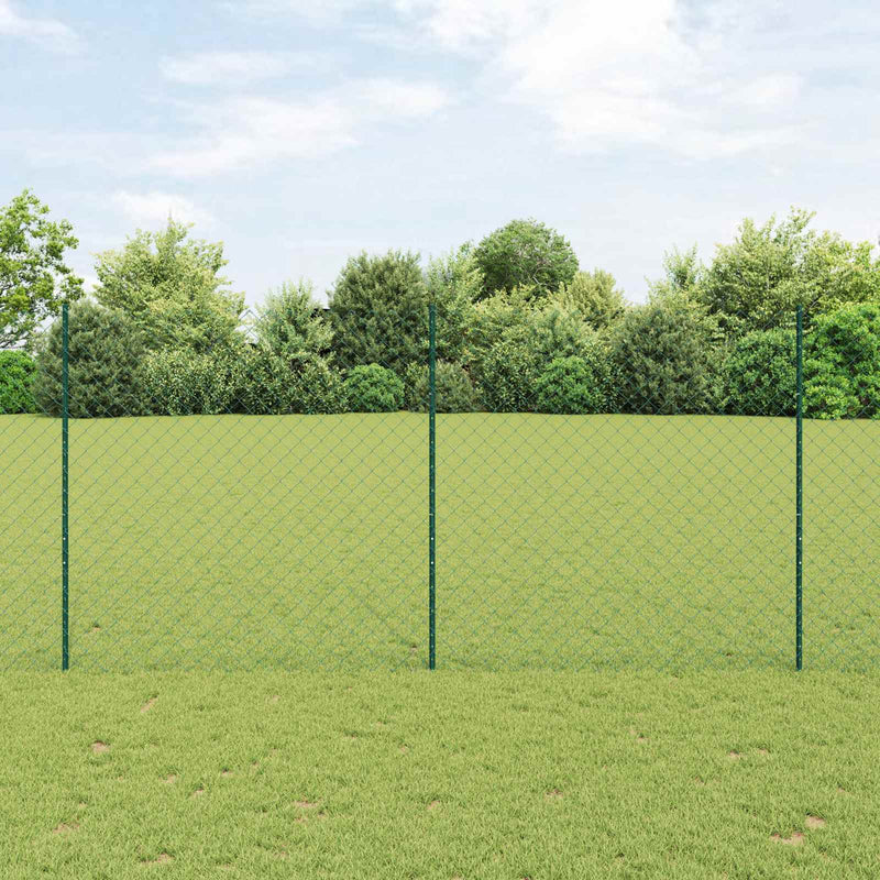ギャラリービューアに画像をロードする, Vidaxl hek met paal groen 1,6 x 10 m staal en pvc