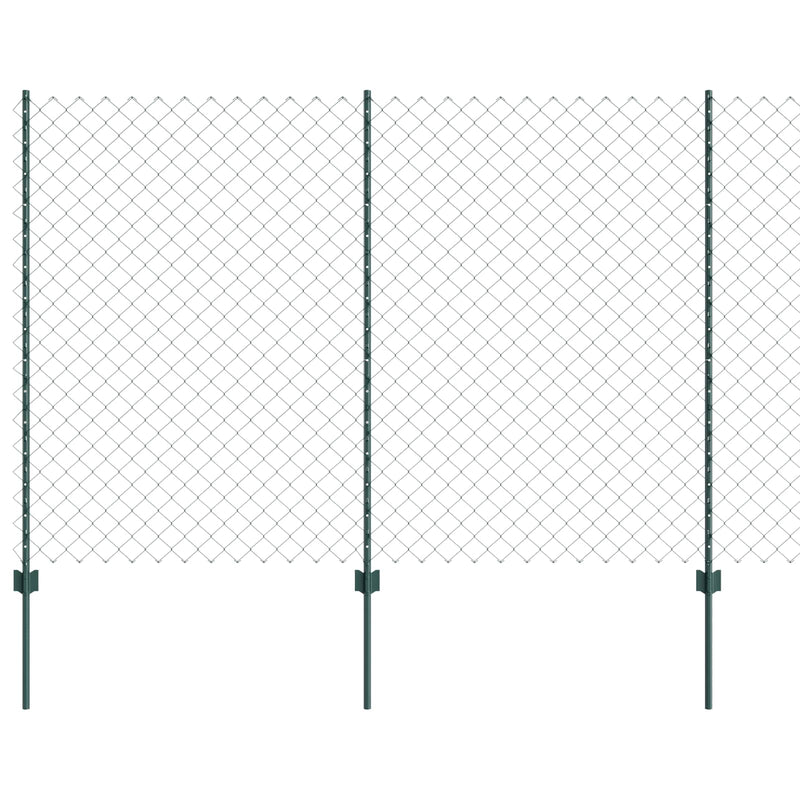 ギャラリービューアに画像をロードする, Vidaxl hek met paal groen 1,6 x 10 m staal en pvc