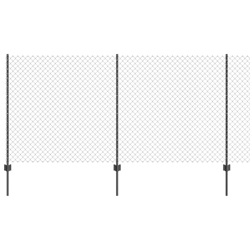 Afbeelding laden in galerijviewer, Vidaxl hek met paal grijs 1,2 x 10 m staal en pvc