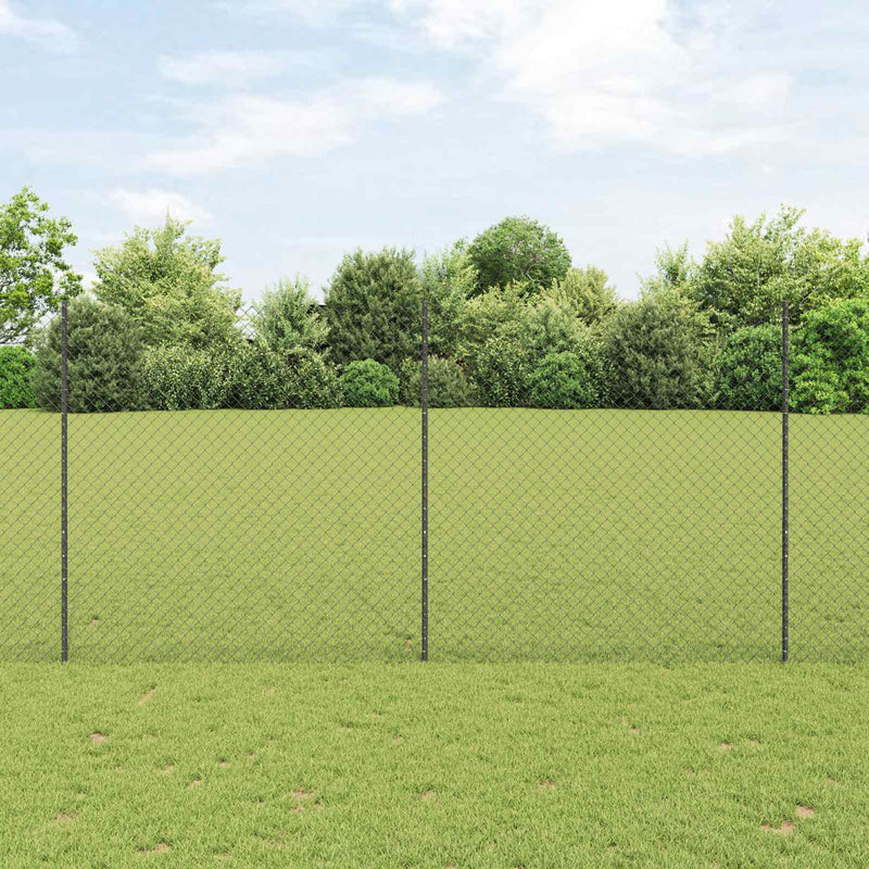 Afbeelding laden in galerijviewer, Vidaxl hek met paal grijs 1,5 x 10 m staal en pvc