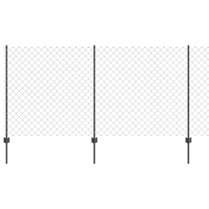 Afbeelding laden in galerijviewer, Vidaxl hek met paal grijs 1,2 x 10 m staal en pvc