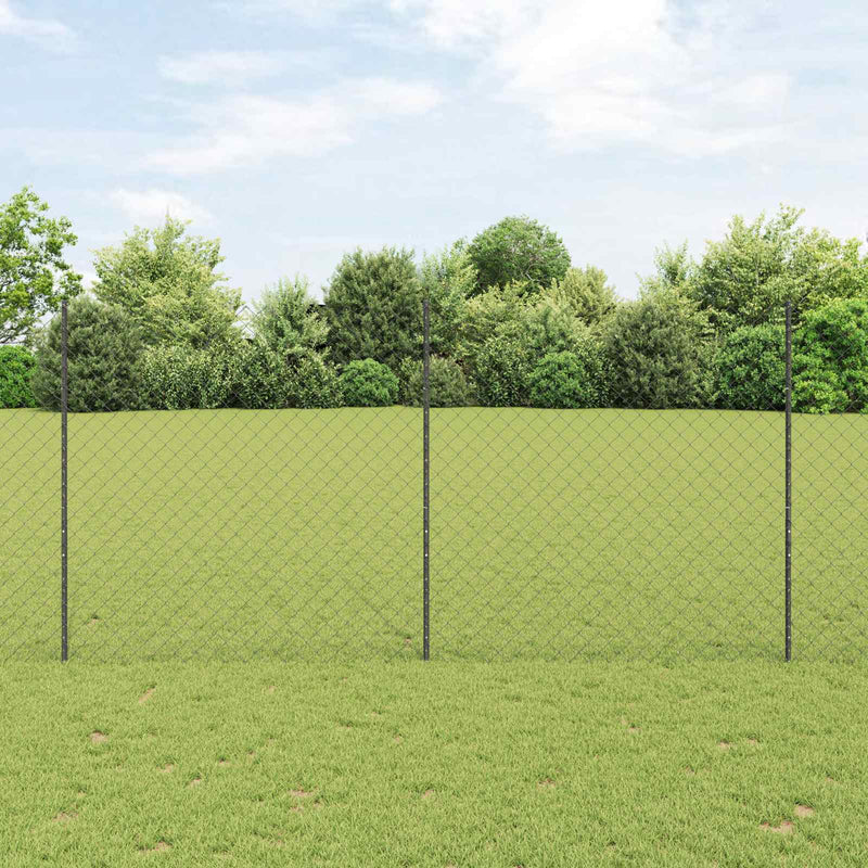 Afbeelding laden in galerijviewer, Vidaxl hek met paal grijs 1,5 x 10 m staal en pvc