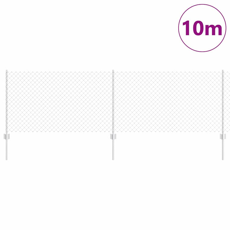 Afbeelding laden in galerijviewer, Vidaxl hek met paal zilver 0,8 x 10 m staal