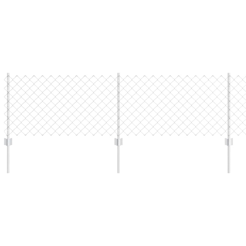 ギャラリービューアに画像をロードする, Vidaxl hek met paal zilver 0,6 x 10 m staal