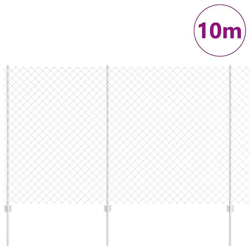 Afbeelding laden in galerijviewer, Vidaxl hek met paal zilver 1,6 x 10 m staal