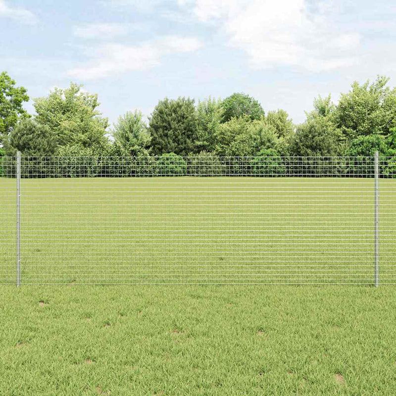 Afbeelding laden in galerijviewer, Vidaxl hek met paal zilver 0,8 x 10 m staal