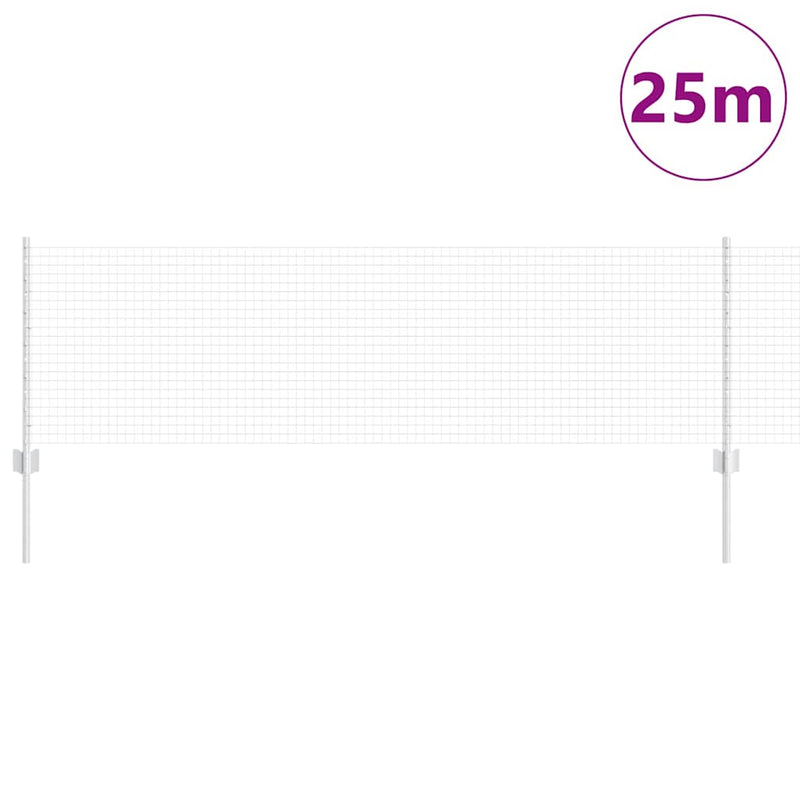 ギャラリービューアに画像をロードする, Vidaxl hek met paal zilver 0,6 x 25 m staal
