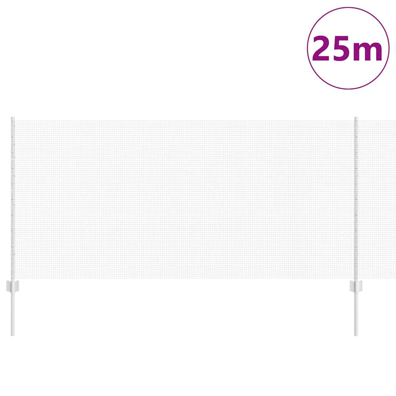 Chargez l'image dans la visionneuse de la galerie, Vidaxl hek met paal zilver 1 x 25 m staal