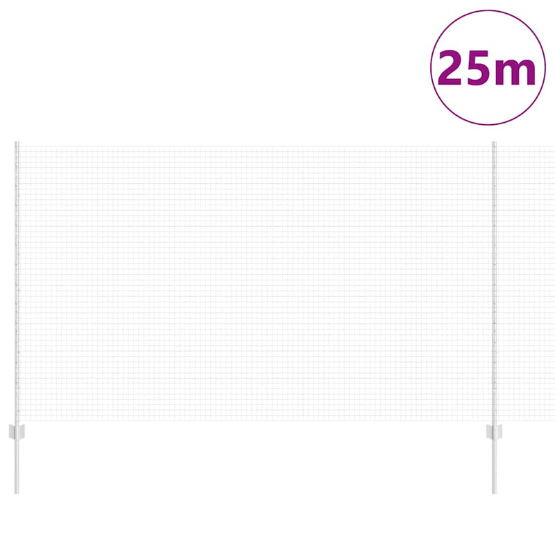 Afbeelding laden in galerijviewer, Vidaxl hek met paal zilver 1,4 x 25 m staal