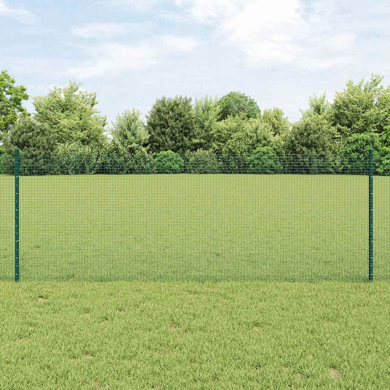 Chargez l'image dans la visionneuse de la galerie, Vidaxl hek met paal groen 0,8 x 10 m staal en pvc