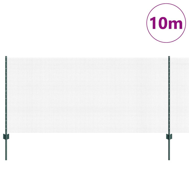 ギャラリービューアに画像をロードする, Vidaxl hek met paal groen 1 x 10 m staal