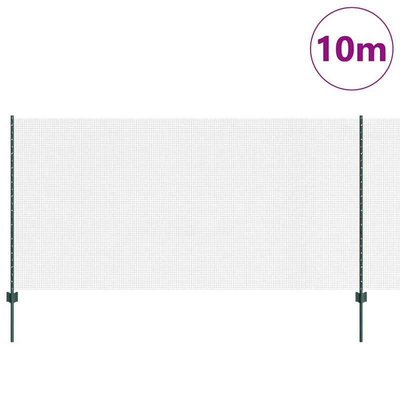 Afbeelding laden in galerijviewer, Vidaxl hek met paal groen 1,2 x 10 m staal en pvc