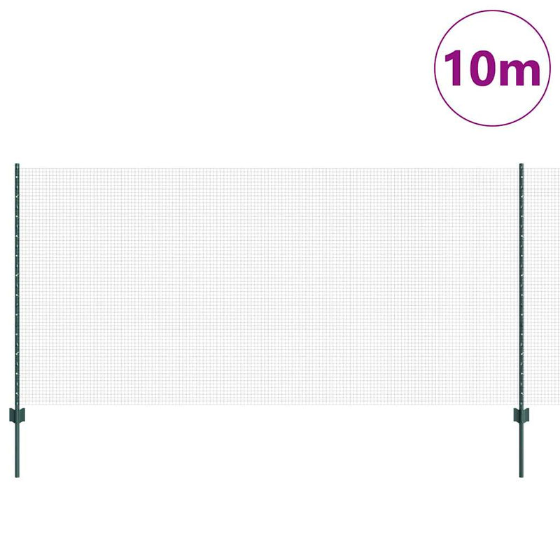 ギャラリービューアに画像をロードする, Vidaxl hek met paal groen 1,2 x 10 m staal en pvc