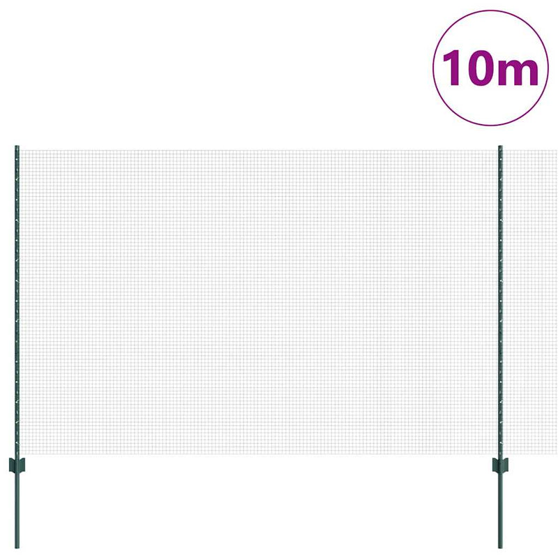 ギャラリービューアに画像をロードする, Vidaxl hek met paal groen 1,5 x 10 m staal en pvc