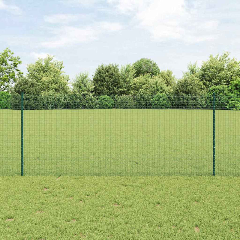 Afbeelding laden in galerijviewer, Vidaxl hek met paal groen 1 x 25 m staal