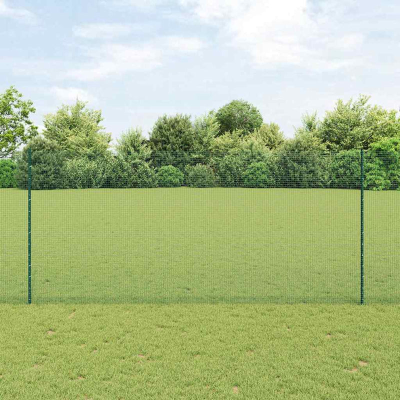 Afbeelding laden in galerijviewer, Vidaxl hek met paal groen 1,4 x 25 m staal en pvc