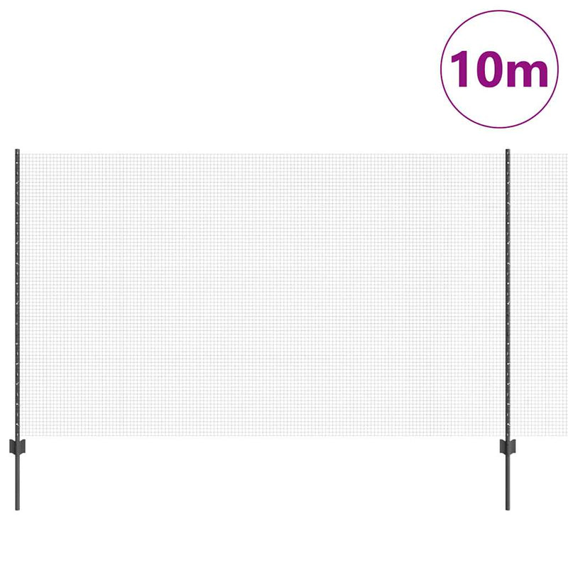 Chargez l'image dans la visionneuse de la galerie, Vidaxl hek met paal grijs 1,4 x 10 m staal en pvc