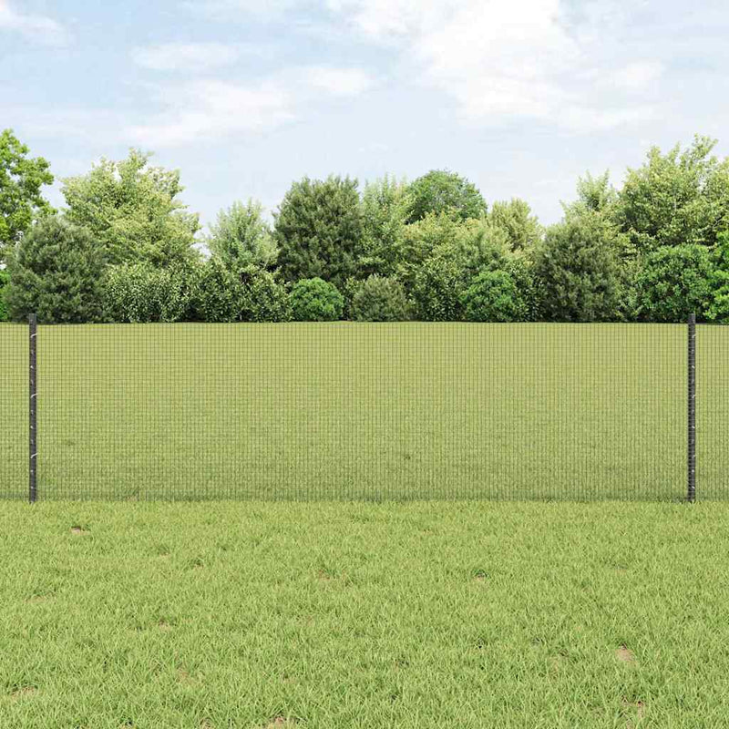 Afbeelding laden in galerijviewer, Vidaxl hek met paal grijs 0,6 x 25 m staal en pvc