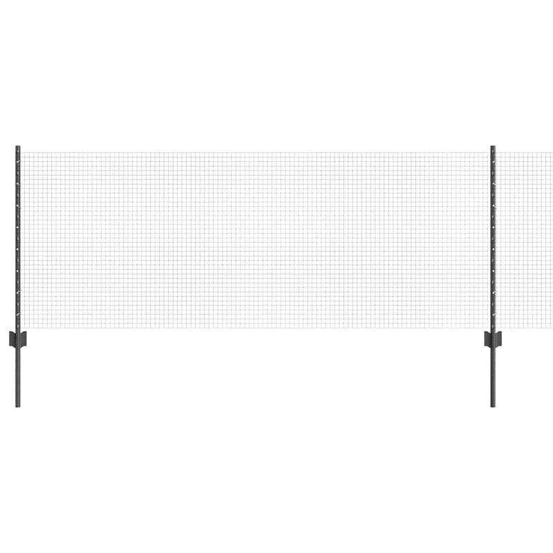 ギャラリービューアに画像をロードする, Vidaxl hek met paal grijs 0,8 x 25 m staal en pvc