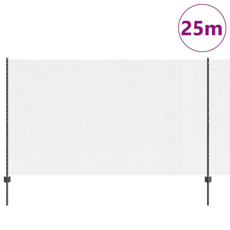 Afbeelding laden in galerijviewer, Vidaxl hek met paal grijs 1,4 x 25 m staal en pvc