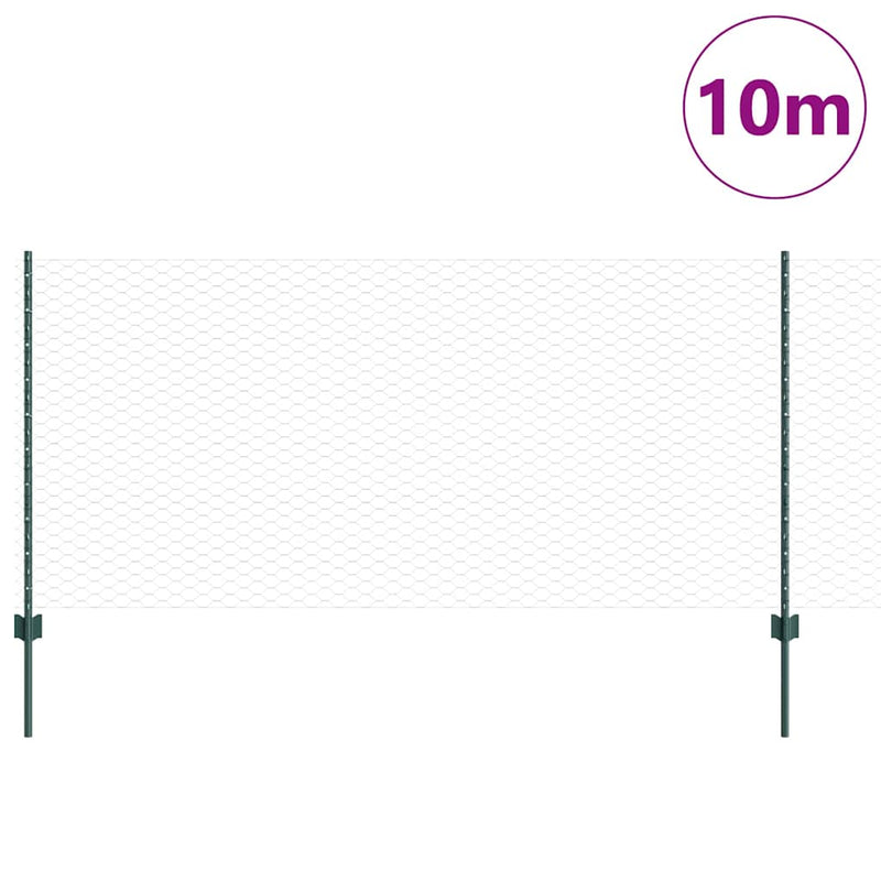 Chargez l'image dans la visionneuse de la galerie, Vidaxl hek met paal groen 1 x 10 m staal en pvc
