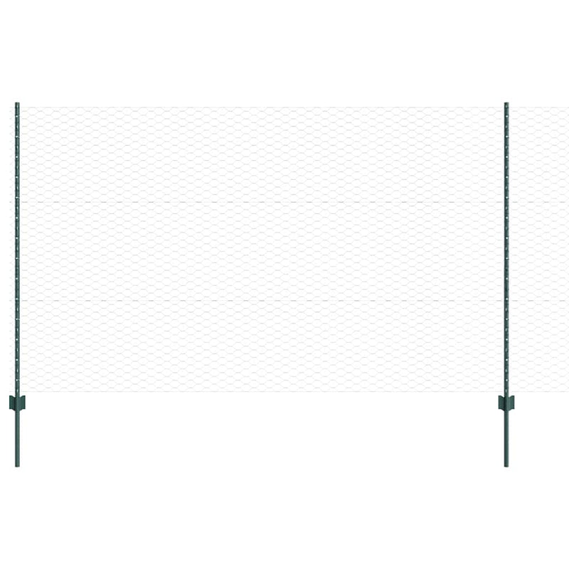 ギャラリービューアに画像をロードする, Vidaxl hek met paal groen 1,4 x 10 m staal en pvc