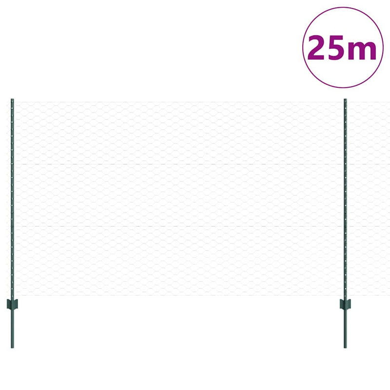 ギャラリービューアに画像をロードする, Vidaxl hek met paal groen 1,4 x 10 m staal en pvc