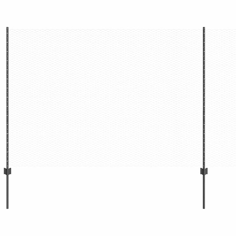 ギャラリービューアに画像をロードする, Vidaxl hek met paal grijs 1,5 x 25 m staal