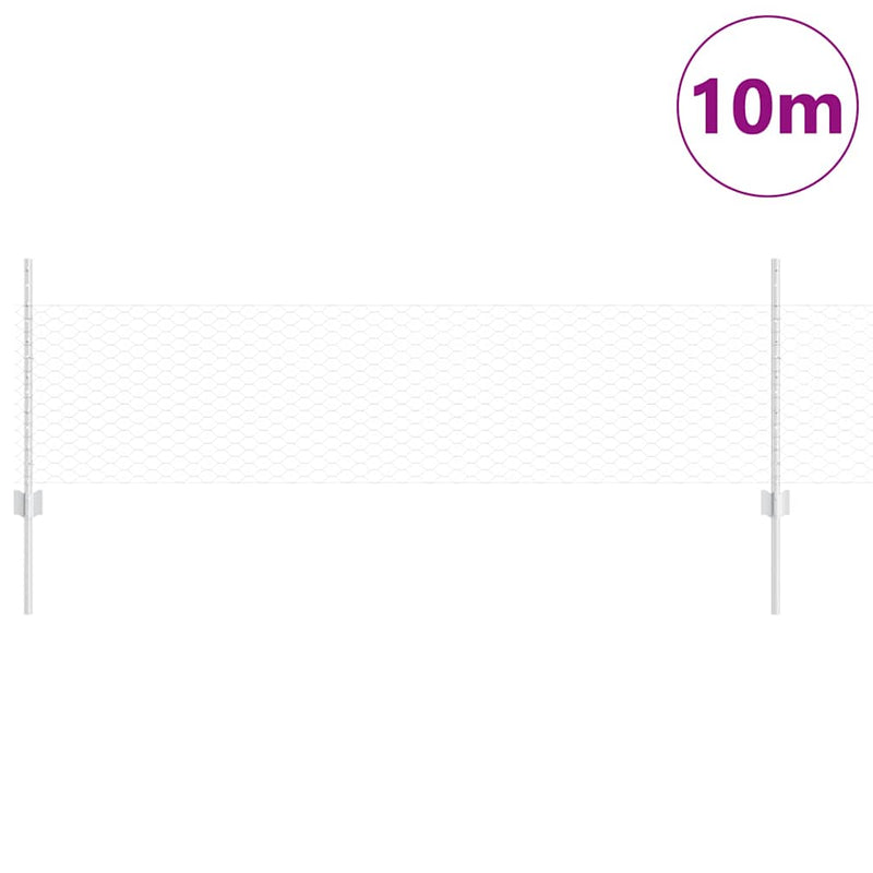 Afbeelding laden in galerijviewer, Vidaxl hek met paal zilver 0,5 x 10 m staal