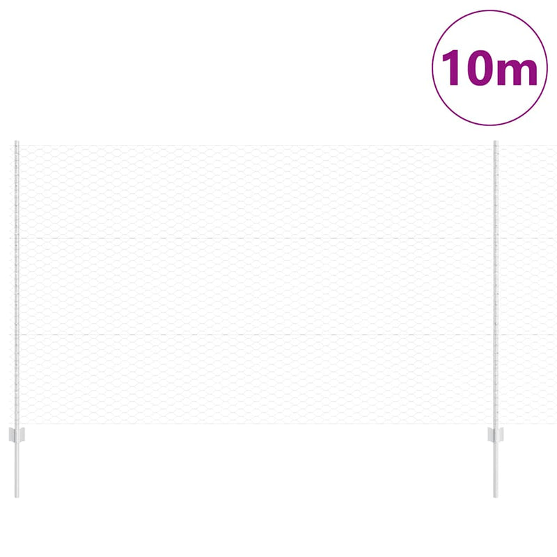 Afbeelding laden in galerijviewer, Vidaxl hek met paal zilver 1,4 x 10 m staal